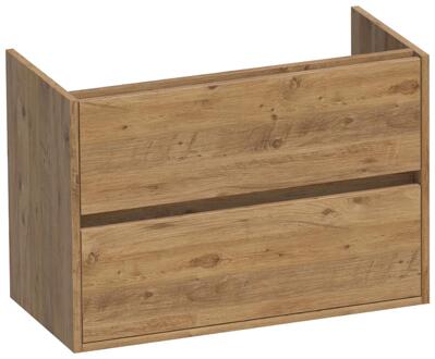 Brauer Adore - Onderkast Ondiep - 80 cm - met 2 Softclose Lades Greeploos en 1 Sifon Uitsparing - Chateau