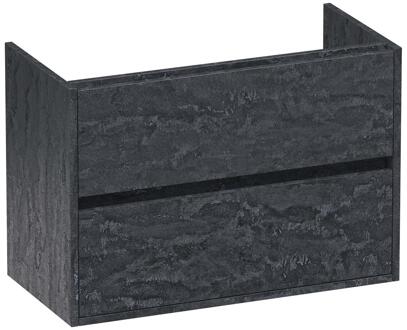 Brauer Adore - Onderkast Ondiep - 80 cm - met 2 Softclose Lades Greeploos en 1 Sifon Uitsparing - Damascus