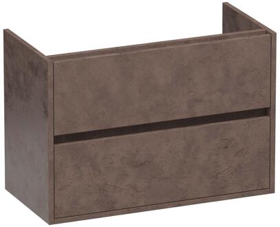 Brauer Adore - Onderkast Ondiep - 80 cm - met 2 Softclose Lades Greeploos en 1 Sifon Uitsparing - Erosion