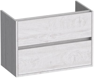 Brauer Adore - Onderkast Ondiep - 80 cm - met 2 Softclose Lades Greeploos en 1 Sifon Uitsparing - Forest Seashell