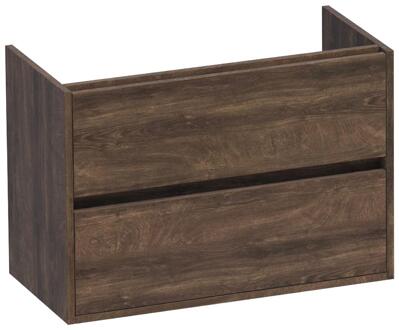 Brauer Adore - Onderkast Ondiep - 80 cm - met 2 Softclose Lades Greeploos en 1 Sifon Uitsparing - Grove