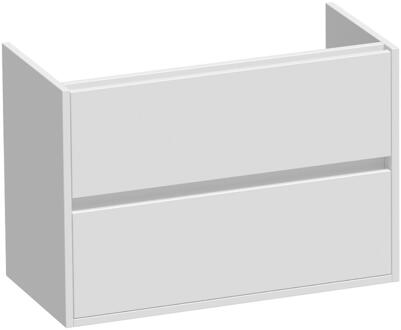 Brauer Adore - Onderkast Ondiep - 80 cm - met 2 Softclose Lades Greeploos en 1 Sifon Uitsparing - Mat Wit