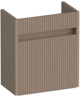 Brauer Adore Wavy Fonteinkast - 40 cm - met 1 Deur Greeploos Linksdraaiend - Mat Mokka