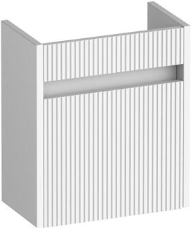 Brauer Adore Wavy Fonteinkast - 40 cm - met 1 Deur Greeploos Linksdraaiend - Mat Wit