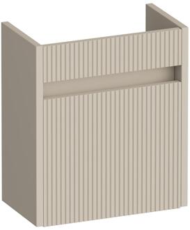 Brauer Adore Wavy Fonteinkast - 40 cm - met 1 Deur Greeploos Rechtsdraaiend - Mat Beige
