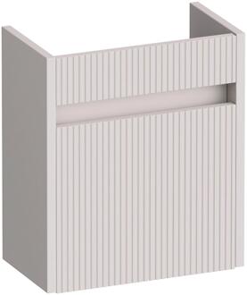 Brauer Adore Wavy Fonteinkast - 40 cm - met 1 Deur Greeploos Rechtsdraaiend - Mat Zand