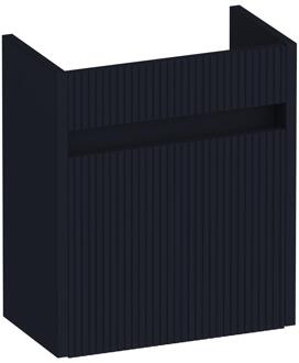 Brauer Adore Wavy Fonteinkast - 40 cm - met 1 Deur Greeploos Rechtsdraaiend - Mat Zwart