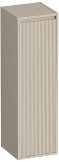 Brauer Adore - Wavy - Hoge Kast - 120 cm - 1 Deur - Greeploos - Rechtsdraaiend - Mat Beige