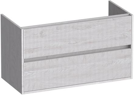 Brauer Adore Wavy - Onderkast - 100 cm - met 2 Softclose Lades Greeploos en 1 Sifon Uitsparing - Forest Seashell