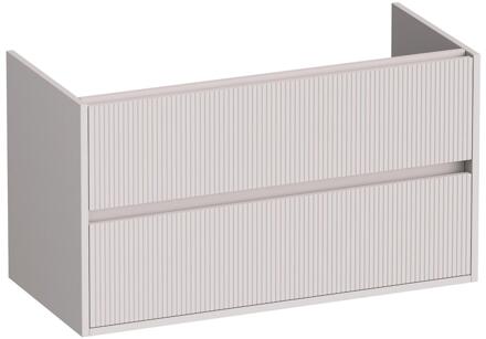 Brauer Adore Wavy - Onderkast - 100 cm - met 2 Softclose Lades Greeploos en 1 Sifon Uitsparing - Mat Zand