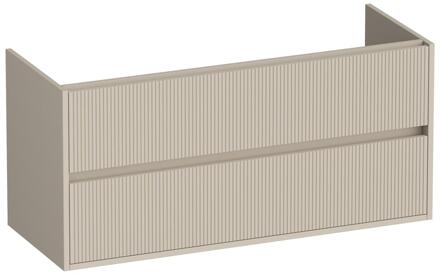 Brauer Adore Wavy - Onderkast - 120 cm - met 2 Softclose Lades Greeploos en 1 Sifon Uitsparing - Mat Beige
