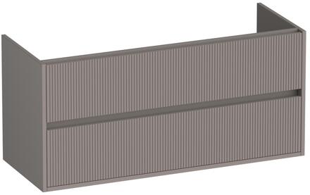 Brauer Adore Wavy - Onderkast - 120 cm - met 2 Softclose Lades Greeploos en 1 Sifon Uitsparing - Mat Taupe