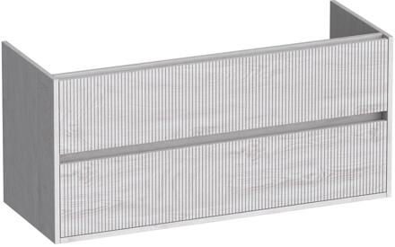 Brauer Adore Wavy - Onderkast - 120 cm - met 2 Softclose Lades Greeploos en 2 Sifon Uitsparingen - Forest Seashell