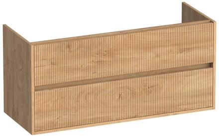 Brauer Adore Wavy - Onderkast - 120 cm - met 2 Softclose Lades Greeploos en 2 Sifon Uitsparingen - Forest Tan