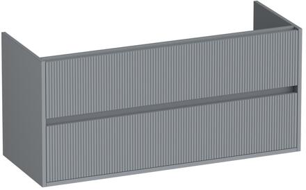 Brauer Adore Wavy - Onderkast - 120 cm - met 2 Softclose Lades Greeploos en 2 Sifon Uitsparingen - Mat Grijs