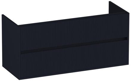 Brauer Adore Wavy - Onderkast - 120 cm - met 2 Softclose Lades Greeploos en 2 Sifon Uitsparingen - Mat Zwart