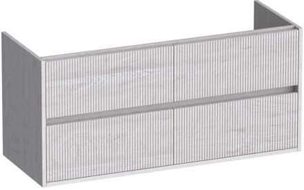 Brauer Adore Wavy - Onderkast - 120 cm - met 4 Softclose Lades Greeploos en 2 Sifon Uitsparingen - Forest Seashell