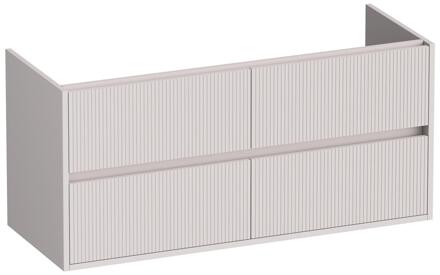 Brauer Adore Wavy - Onderkast - 120 cm - met 4 Softclose Lades Greeploos en 2 Sifon Uitsparingen - Mat Zand