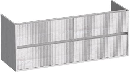 Brauer Adore Wavy - Onderkast - 140 cm - met 4 Softclose Lades Greeploos en 2 Sifon Uitsparingen - Forest Seashell