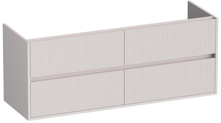 Brauer Adore Wavy - Onderkast - 140 cm - met 4 Softclose Lades Greeploos en 2 Sifon Uitsparingen - Mat Zand