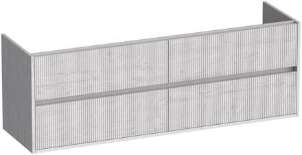 Brauer Adore Wavy - Onderkast - 160 cm - met 4 Softclose Lades Greeploos en 2 Sifon Uitsparingen - Forest Seashell