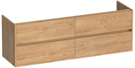 Brauer Adore Wavy - Onderkast - 160 cm - met 4 Softclose Lades Greeploos en 2 Sifon Uitsparingen - Forest Tan