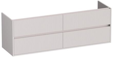 Brauer Adore Wavy - Onderkast - 160 cm - met 4 Softclose Lades Greeploos en 2 Sifon Uitsparingen - Mat Zand