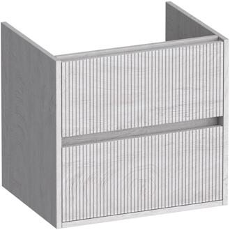 Brauer Adore Wavy - Onderkast - 60 cm - met 2 Softclose Lades Greeploos en 1 Sifon Uitsparing - Forest Seashell