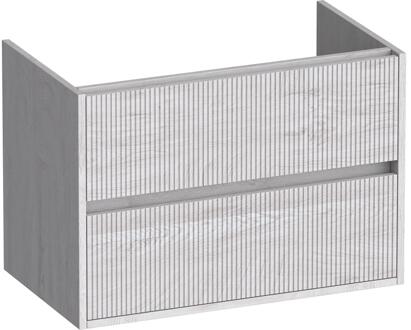 Brauer Adore Wavy - Onderkast - 80 cm - met 2 Softclose Lades Greeploos en 1 Sifon Uitsparing - Forest Seashell