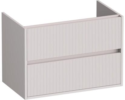 Brauer Adore Wavy - Onderkast - 80 cm - met 2 Softclose Lades Greeploos en 1 Sifon Uitsparing - Mat Zand