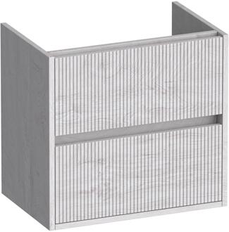 Brauer Adore Wavy - Onderkast Ondiep - 60 cm - met 2 Softclose Lades Greeploos en 1 Sifon Uitsparing - Forest Seashell