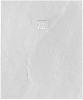 Brauer Asteroid Douchebak 100x120 incl. antislip en antibacterieel mineraalmarmer mat wit DB-AS100120MW Wit mat