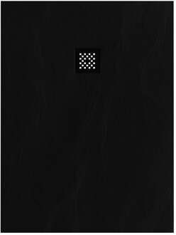 Brauer Asteroid Douchebak 90x120 incl. antislip en antibacterieel mineraalmarmer mat zwart DB-AS90120MZ Zwart mat