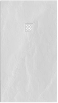 Brauer Asteroid Douchebak 90x160 incl. antislip en antibacterieel mineraalmarmer mat wit DB-AS90160MW Wit mat