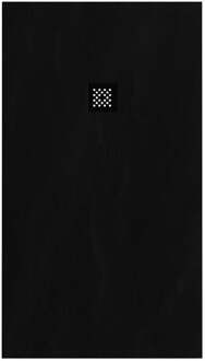 Brauer Asteroid Douchebak 90x160 incl. antislip en antibacterieel mineraalmarmer mat zwart DB-AS90160MZ Zwart mat