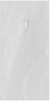 Brauer Asteroid Douchebak 90x180 incl. antislip en antibacterieel mineraalmarmer mat wit DB-AS90180MW Wit mat