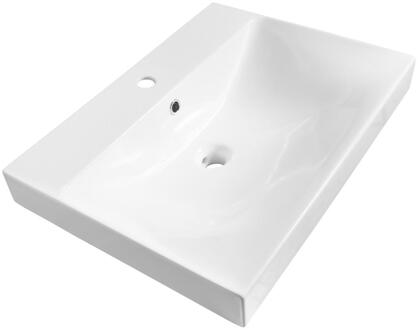 Brauer Aurora Wastafel - 60 cm - met 1 Spoelbak en 1 Kraangat - Keramiek Hoogglans Wit