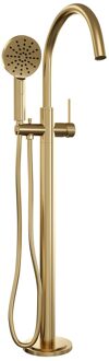 Brauer Badkraan Vrijstaand Brauer Gold Carving met Handdouche 3-Standen Geborsteld Goud