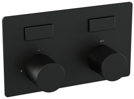 Brauer Black Carving - 2 functies - inbouwthermostaat - drukknoppen - in/afbouwdelen - zwart mat 5-S-157