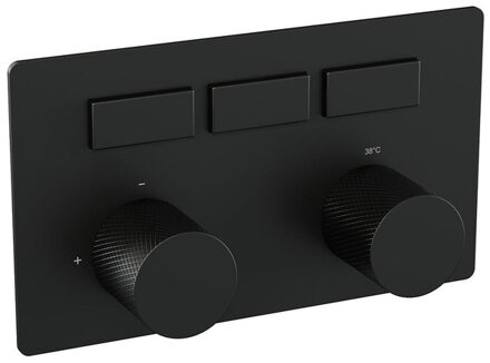 Brauer Black Carving - 3 functies - inbouwthermostaat - drukknoppen - in/afbouwdelen - zwart mat 5-S-158