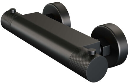 Brauer Black Carving Thermostaatkraan opbouw - 2 carving knoppen - - mat zwart 5-S-248 Zwart mat