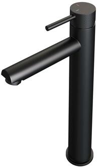 Brauer Black Carving Verhoogde Opbouw Wastafelmengkraan Model A Mat Zwart