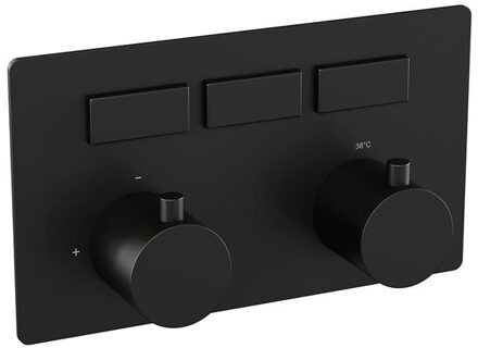 Brauer Black Edition - 3 functies - inbouwthermostaat - drukknoppen - in/afbouwdelen - zwart mat 5-S-156