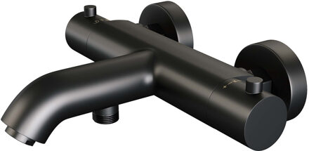 Brauer Black Edition badthermostaat met omstel zwart mat