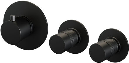 Brauer Black Edition inbouw badthermostaat met uitloop - mat zwart - staafhanddouche