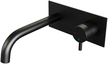 Brauer Black edition inbouwwastafelkraan type B5 greep met inbouwdeel ColdStart mat zwart