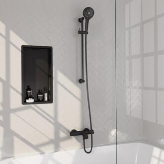 Brauer Black Edition Opbouw Baddouche Thermostaatkraan - 3 stand - Doucheslang - Glijstang - Handdouche - Mat Zwart