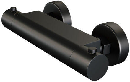 Brauer Black Edition Thermostaatkraan opbouw - 2 gladde knoppen - mat zwart 5-S-234 Zwart mat