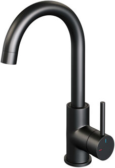 Brauer Black Edition wastafelkraan hoog - hendel 1 - mat zwart
