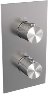 Brauer Brushed Carving - 3 Weg - Inbouwthermostaat - In/afbouwdelen - RVS Geborsteld PVD